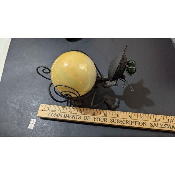 Metal  Glass Cat Figurine With Green Eyes cat lovers Halloween  bobbing head - Picture 8 of 8